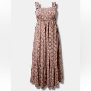 torrid Mauve Ruffle Strap Tiered Maxi Dress